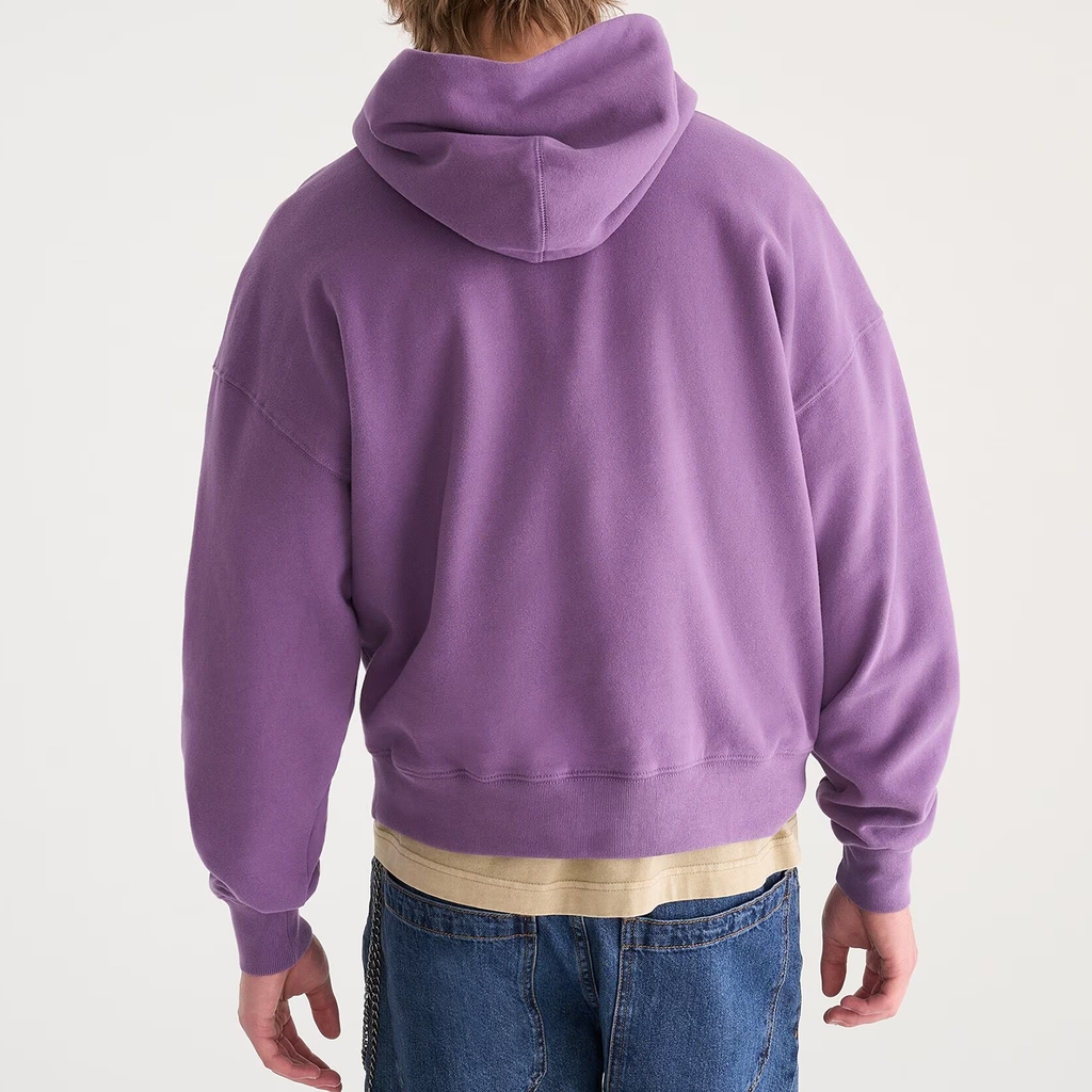 Cropped Boxy Dropped‑Shoulder Fleece Pullover Hoodie