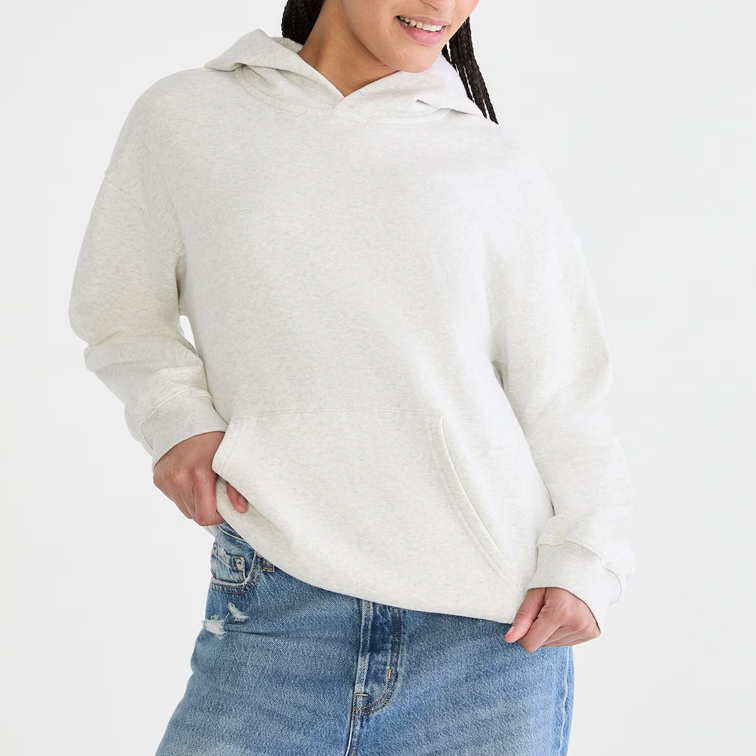 Oversized Relaxed Fit Fleece Pullover Hoodie
