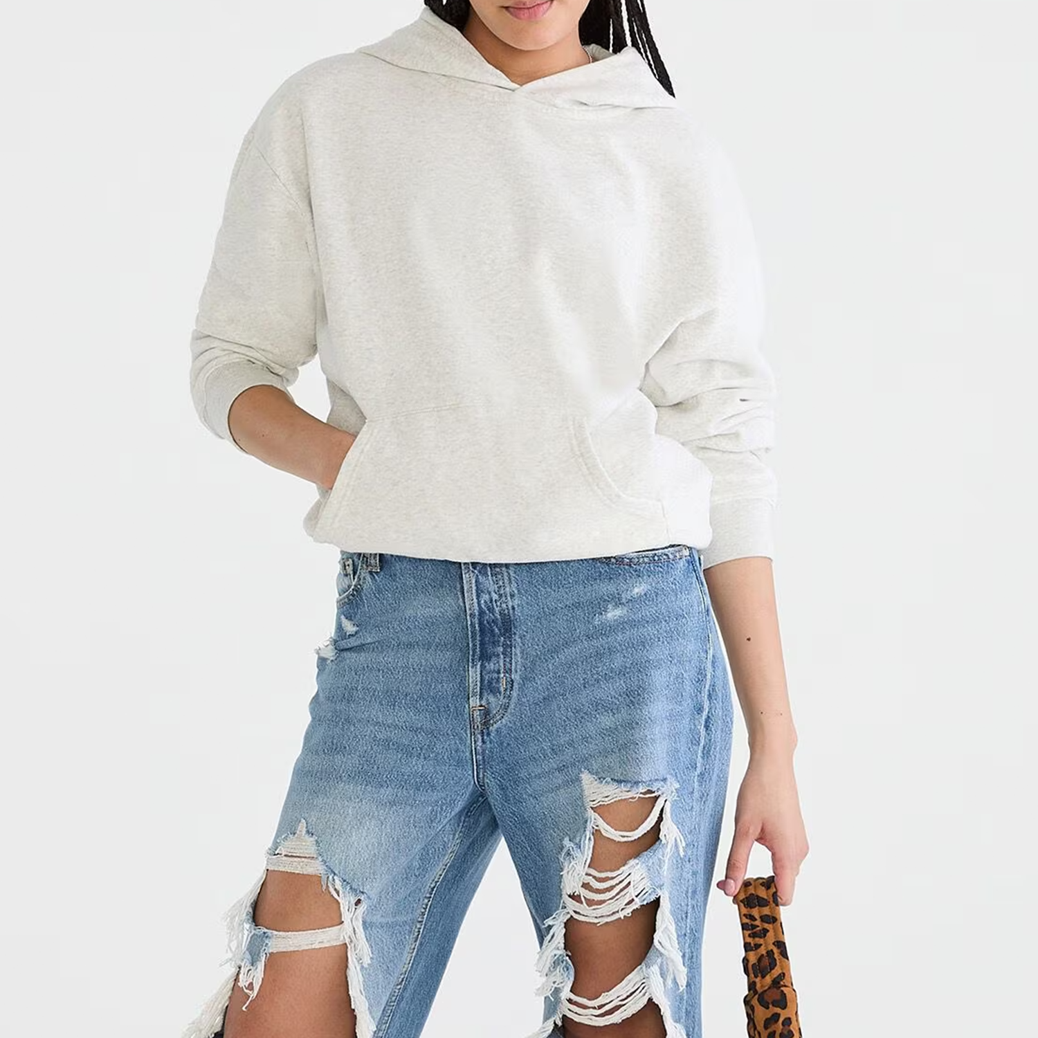 Oversized Relaxed Fit Fleece Pullover Hoodie